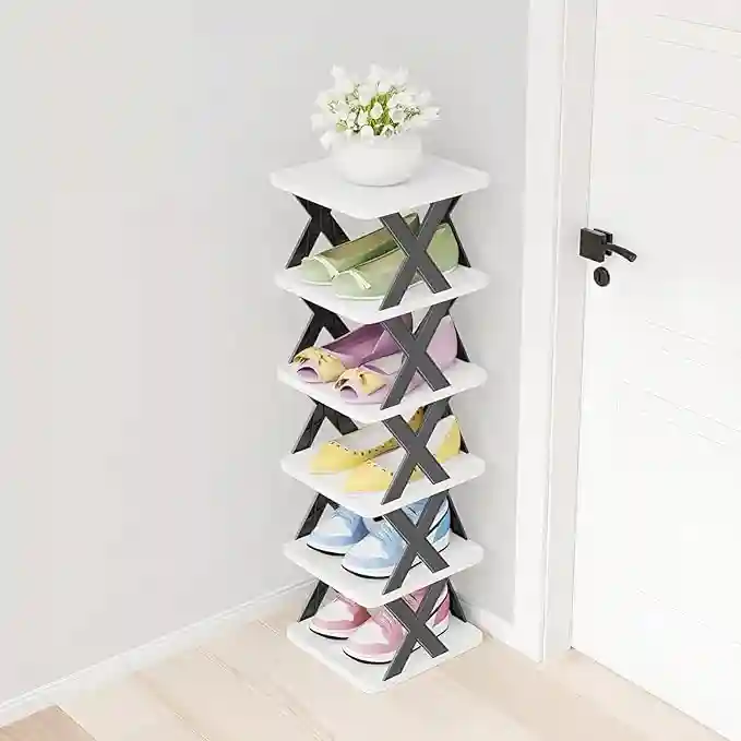 Arto Space Organizer Multi-Purpose 6 Layer Folding Shoe Rack, Stackable Shelf, Space-Saving, Easy Assembly and Stable in Structure